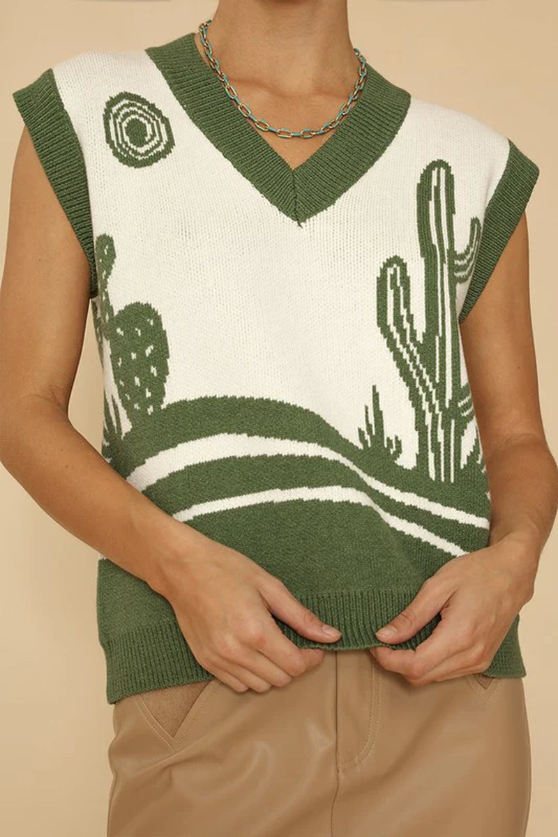 Desert Cactus Sweater Vest