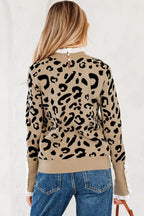 Leopard Lace Trim Sweater