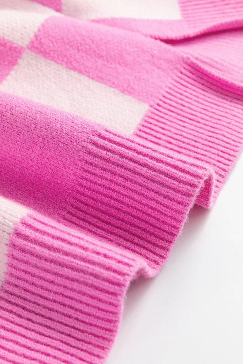 Checker Half-Button Sweater