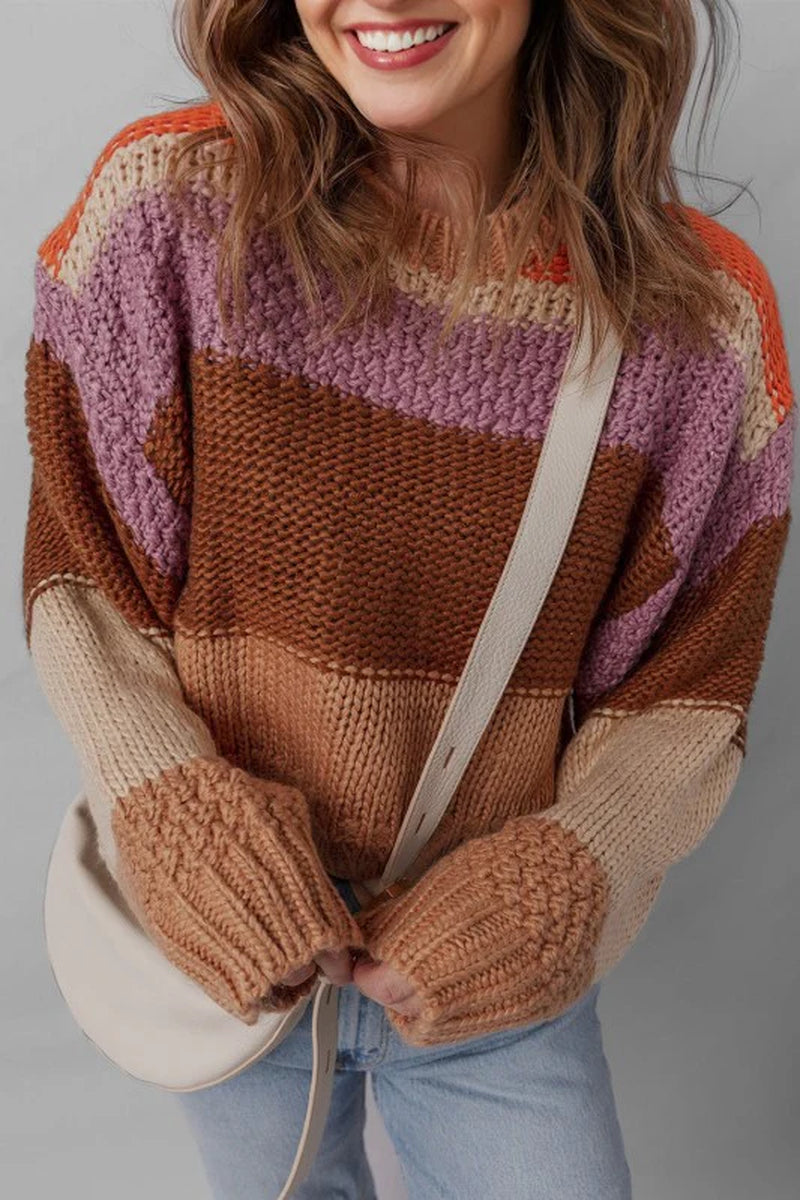 Colorblock Cropped Sweater