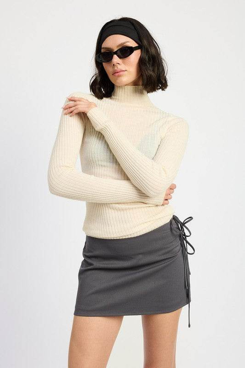 MINI LOW WAISTED SKIRT with RIBBON TIES