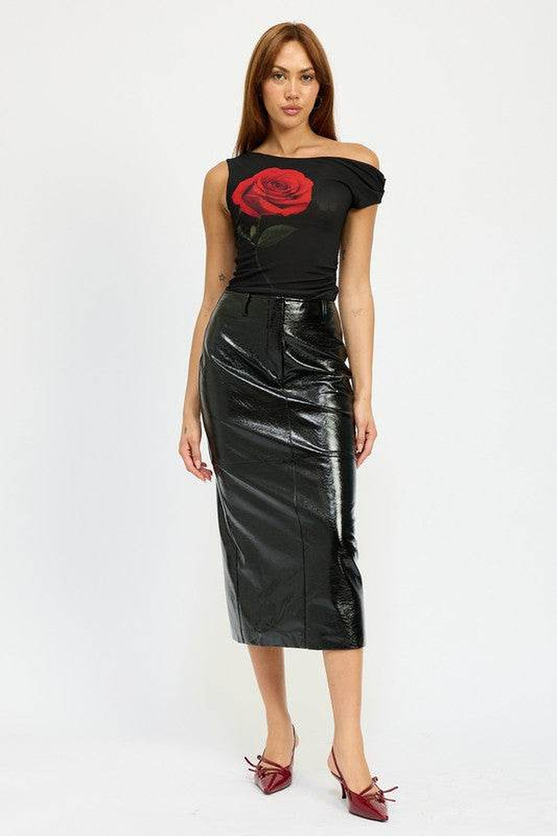FITTED PENCIL SKIRT with SLIT