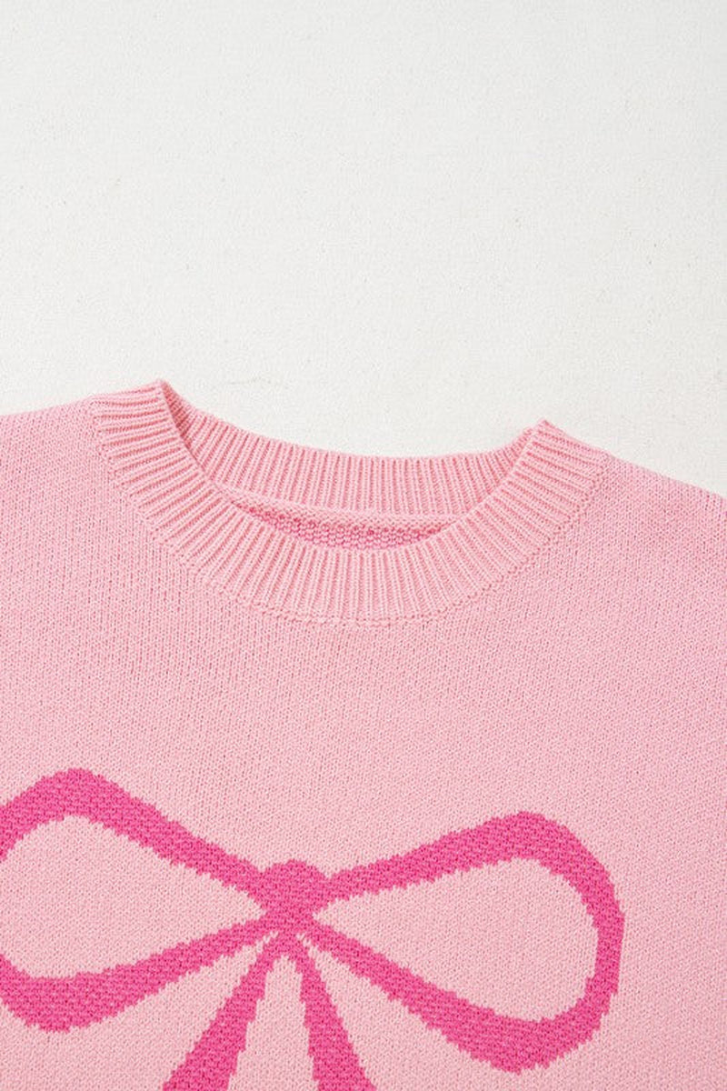 Bow Valentine Long Sleeve Crewneck Sweater