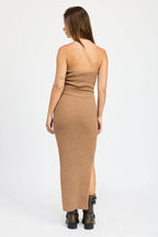 Asymmetrical Ribbed Maxi Dress