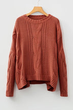 Textured Chunky Knit Long Sleeve Sweater