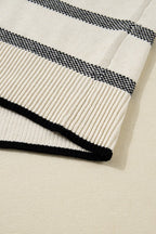 Plus Size Stripe Wide Sleeve Crewneck Sweater