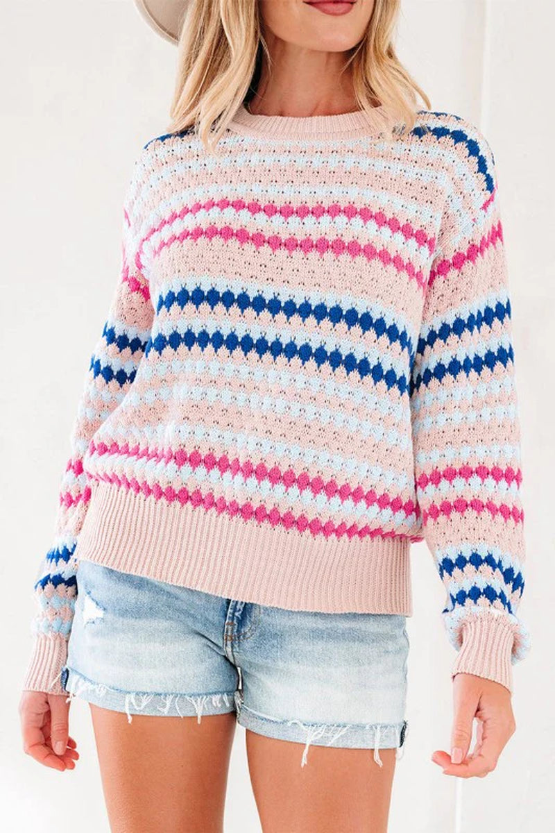 Stripe Eyelet Sweater