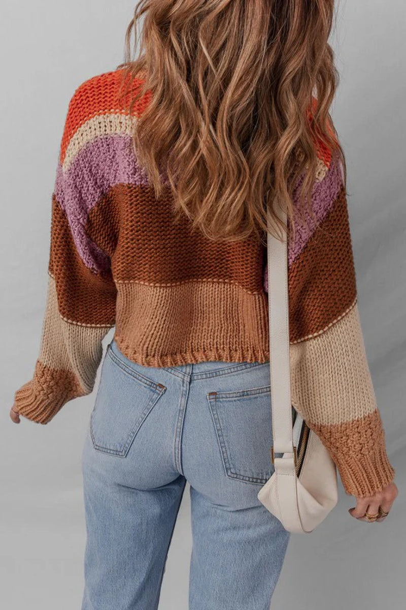 Colorblock Cropped Sweater