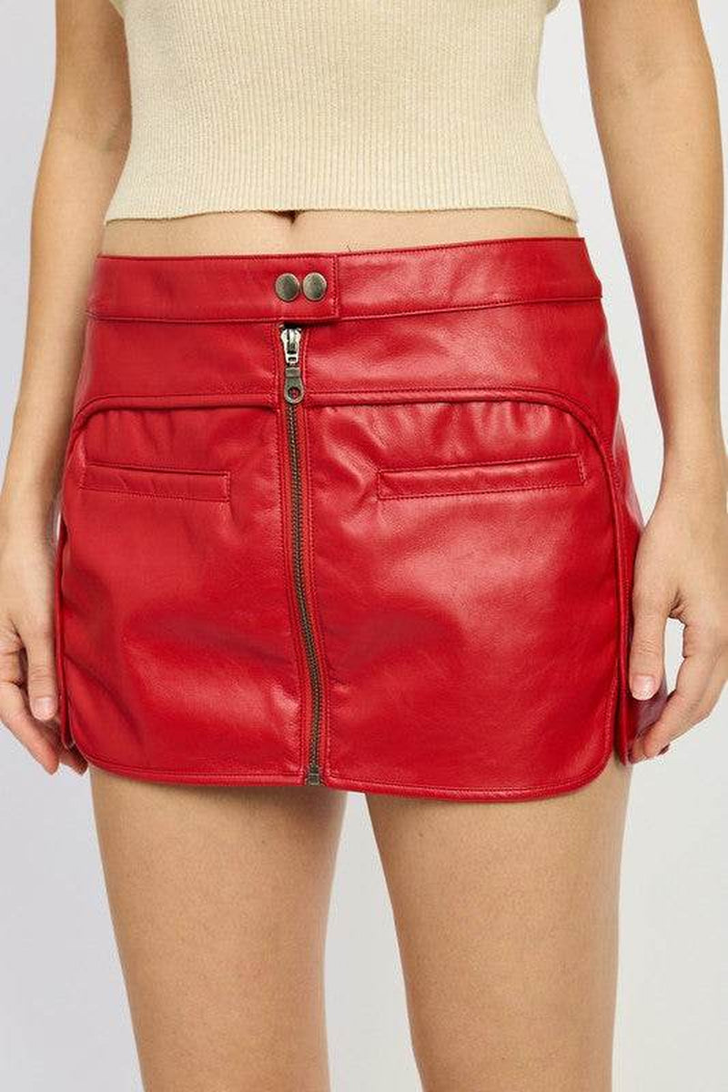 MOTO MINI SKIRT with ZIPPER