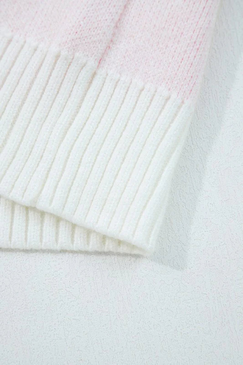 Star Ribbed Trim Drop Shoulder Oversized Sweater