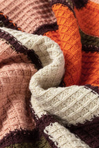 Colorblock Waffle Knit Mock Neck Sweater