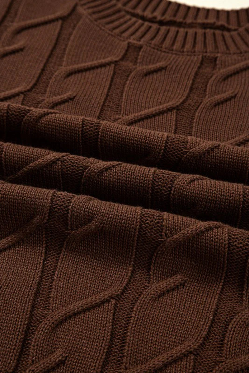 Textured Cable Knit Sweater