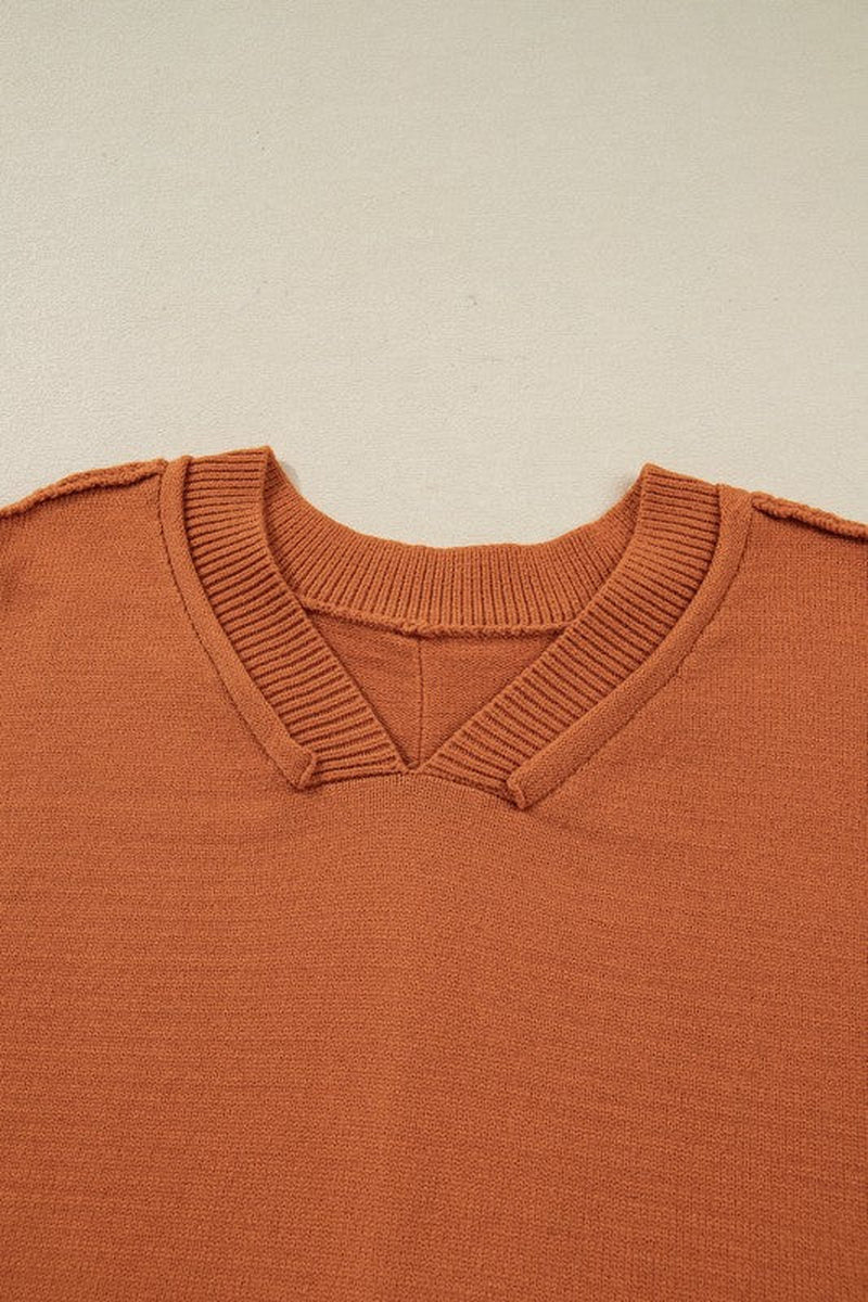 Raw-Edge Bubble Sleeve Sweater