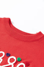 Plus Size Christmas Merry Embroidered Sweater