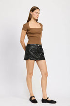 MOTO MINI SKIRT with ZIPPER