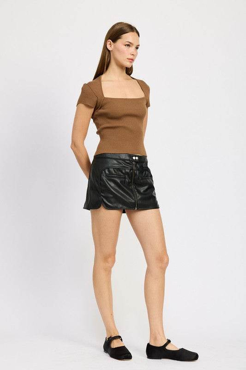 MOTO MINI SKIRT with ZIPPER