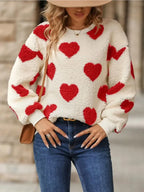 Fuzzy Heart Sweater