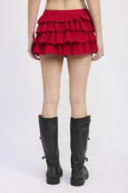 Tiered Ruffle Mini Skirt