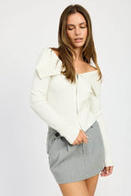 MINI SKIRT with DIAGONAL BUTTON DETAIL