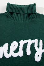 Merry Embroidered Puff Sleeve Turtleneck