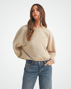 Mable round Neck Letter Embroidery Crop Sweatshirt