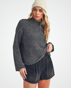 Aemi + Co Mock Neck Long Sleeve Sweater