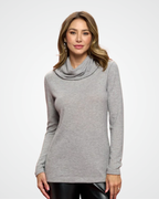 Extra Soft Brushed Knit Turtleneck Tunic Top