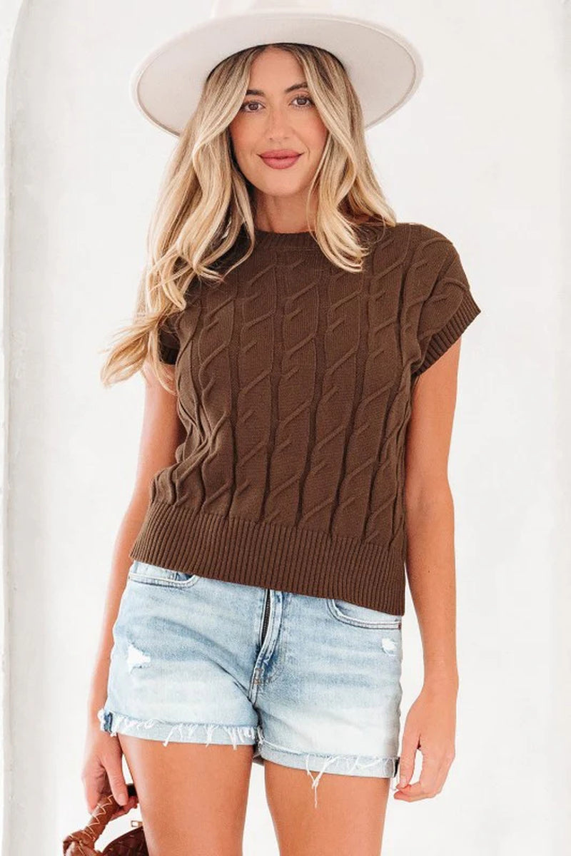 Textured Cable Knit Sweater