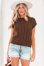 Textured Cable Knit Sweater