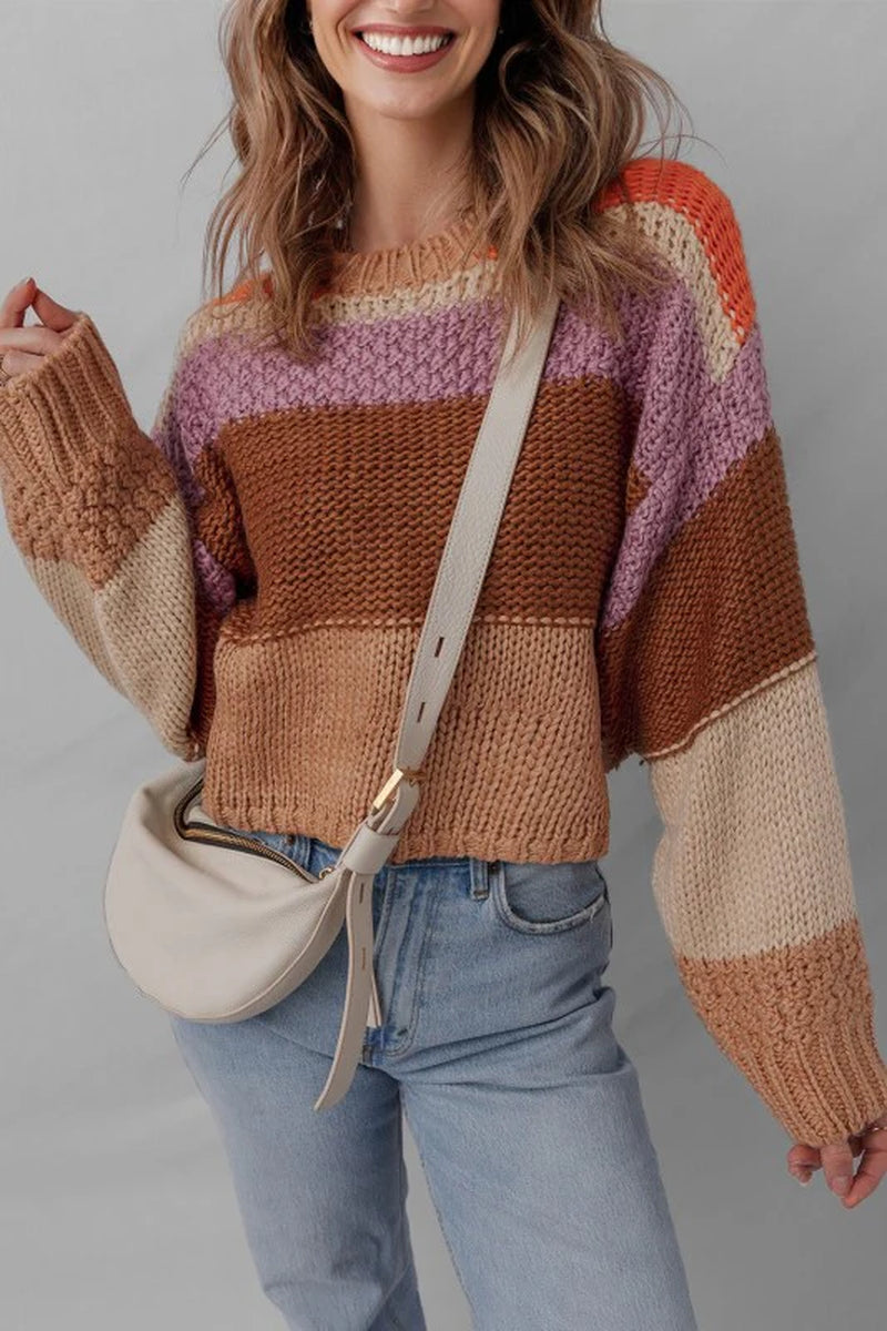 Colorblock Cropped Sweater
