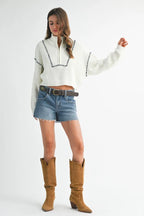 Contrast Stitch Sweater