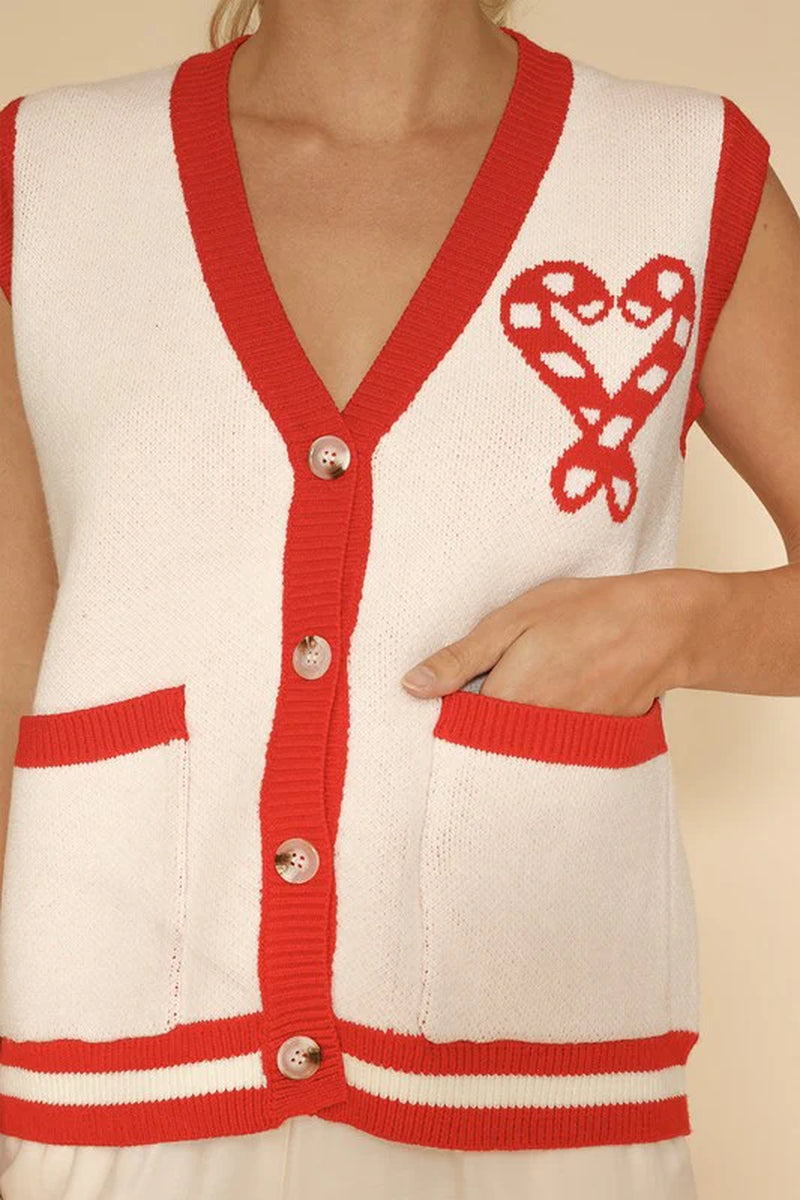Candy Cane Knit Vest