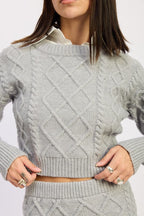 Cable-Knit Cropped Sweater