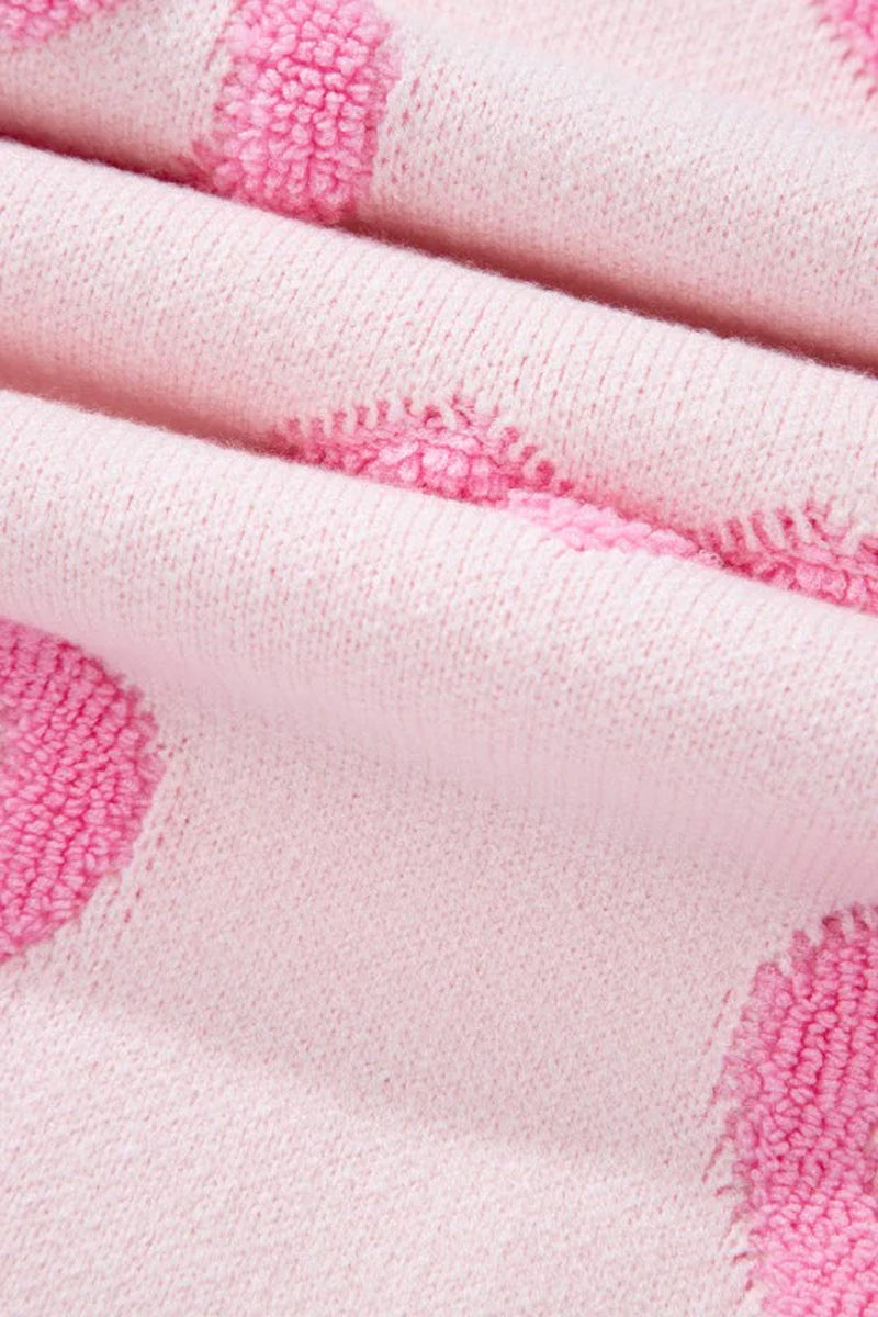 Valentine Heart Bubble Sleeve Baggy Sweater