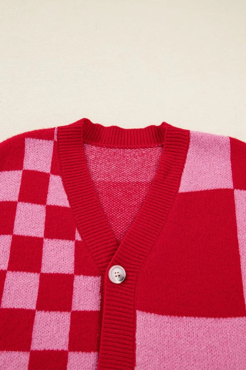 Plaid Button-Front Cardigan