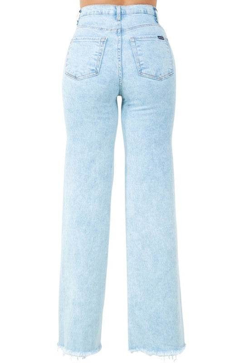 Heart Detail Wide-Leg Jeans