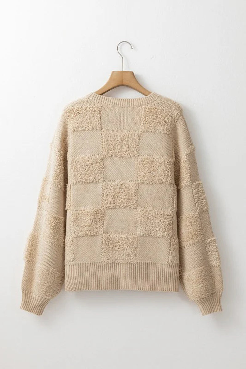 Emily Checkered Sherpa Sweater