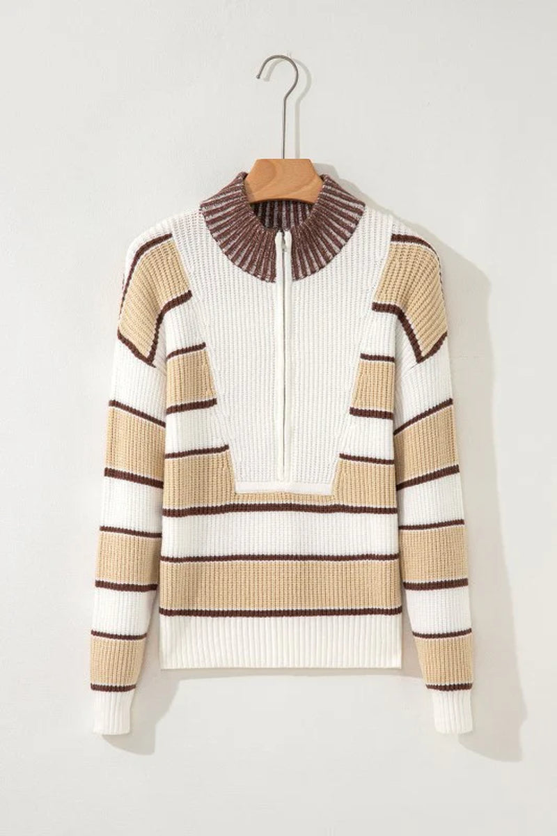 Stripe Half-Zip Sweater