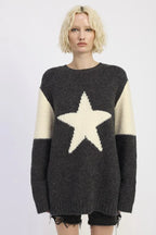Star Print Oversized Sweater