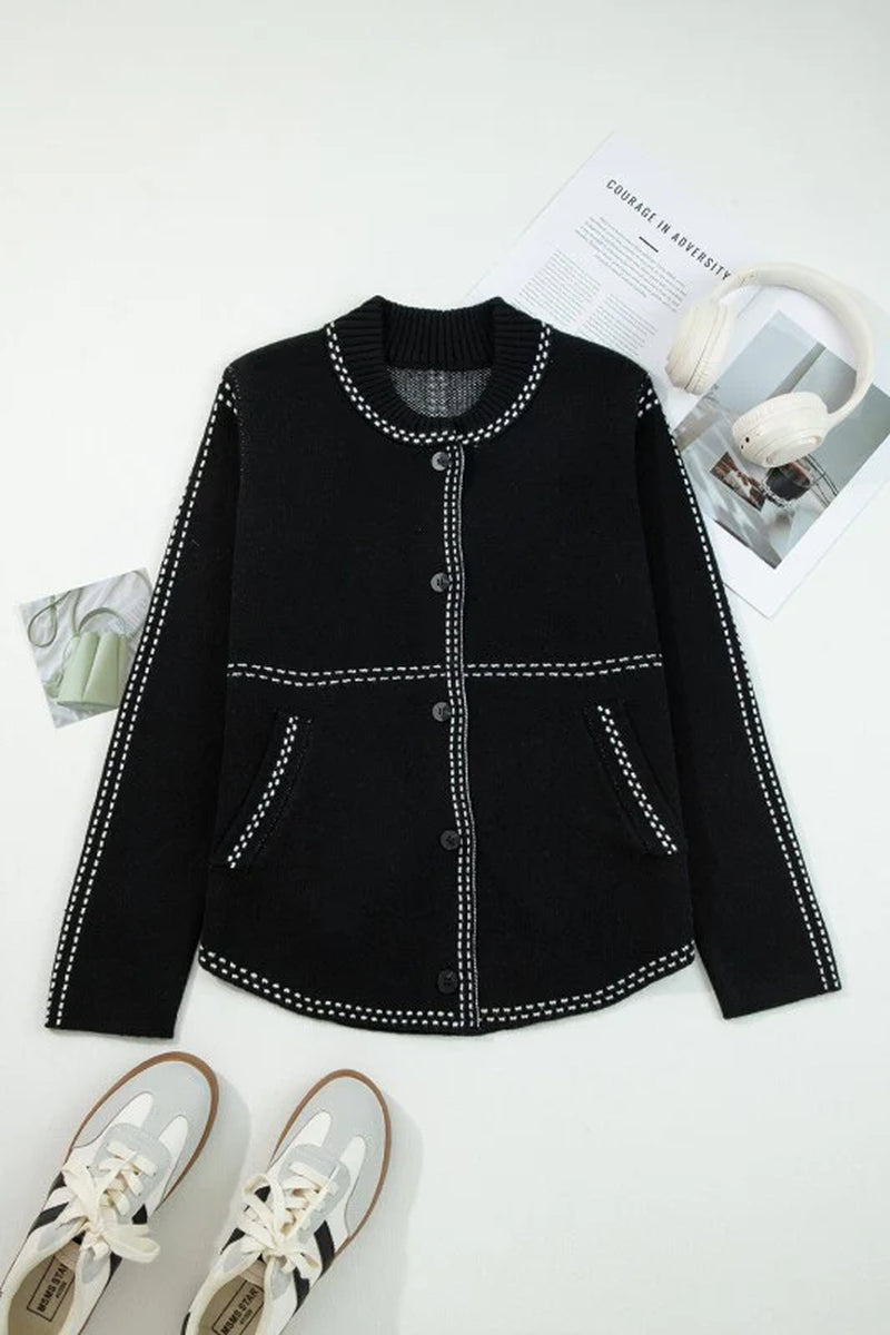 Contrast Trim Cardigan