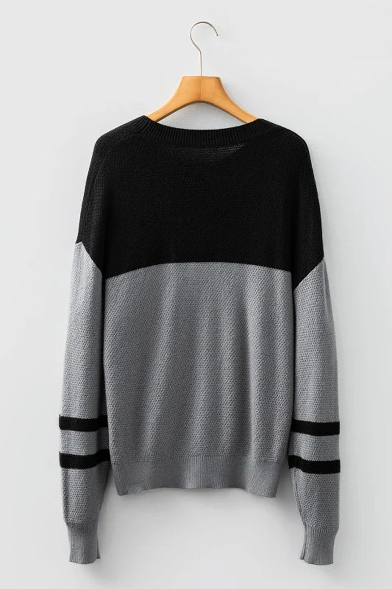 Colorblock Stripe Long Sleeve Sweater