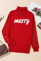 Christmas Merry Sequin Turtleneck Sweater