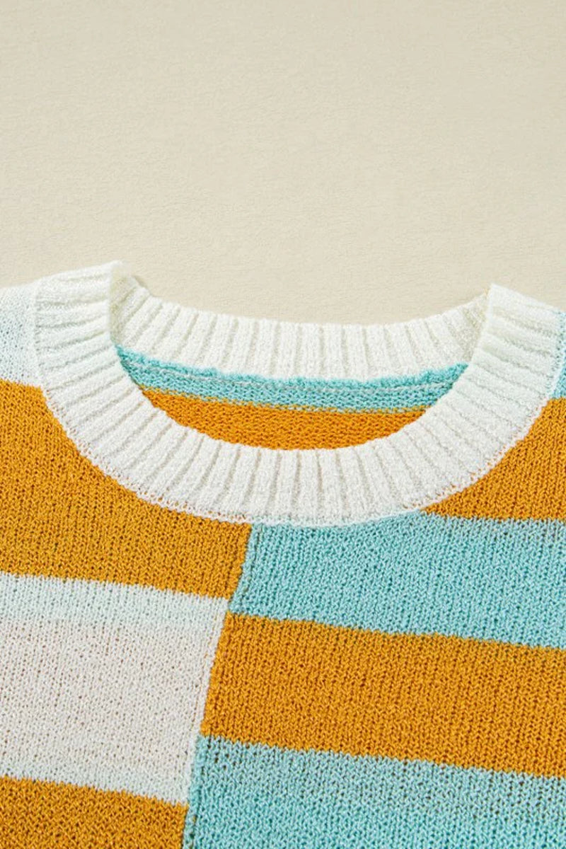 Stripe Colorblock Long Sleeve Sweater
