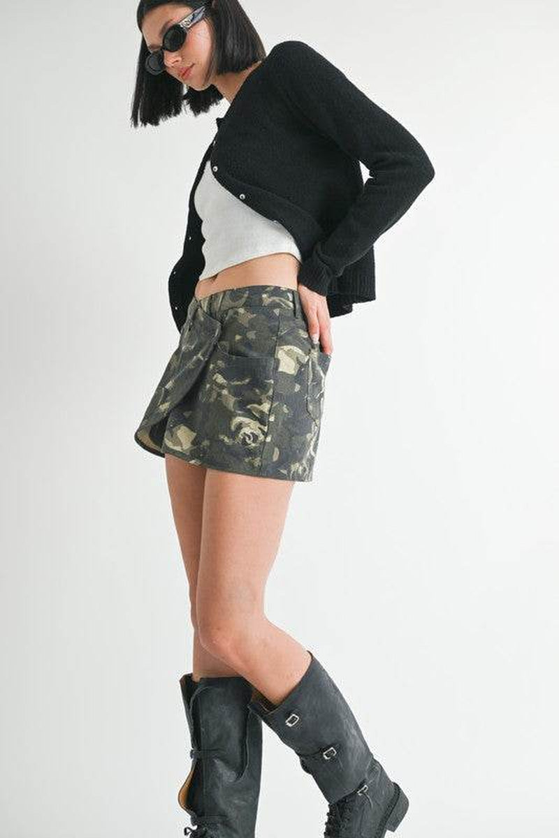 WRAPPED MINI SKIRT with BUTTON