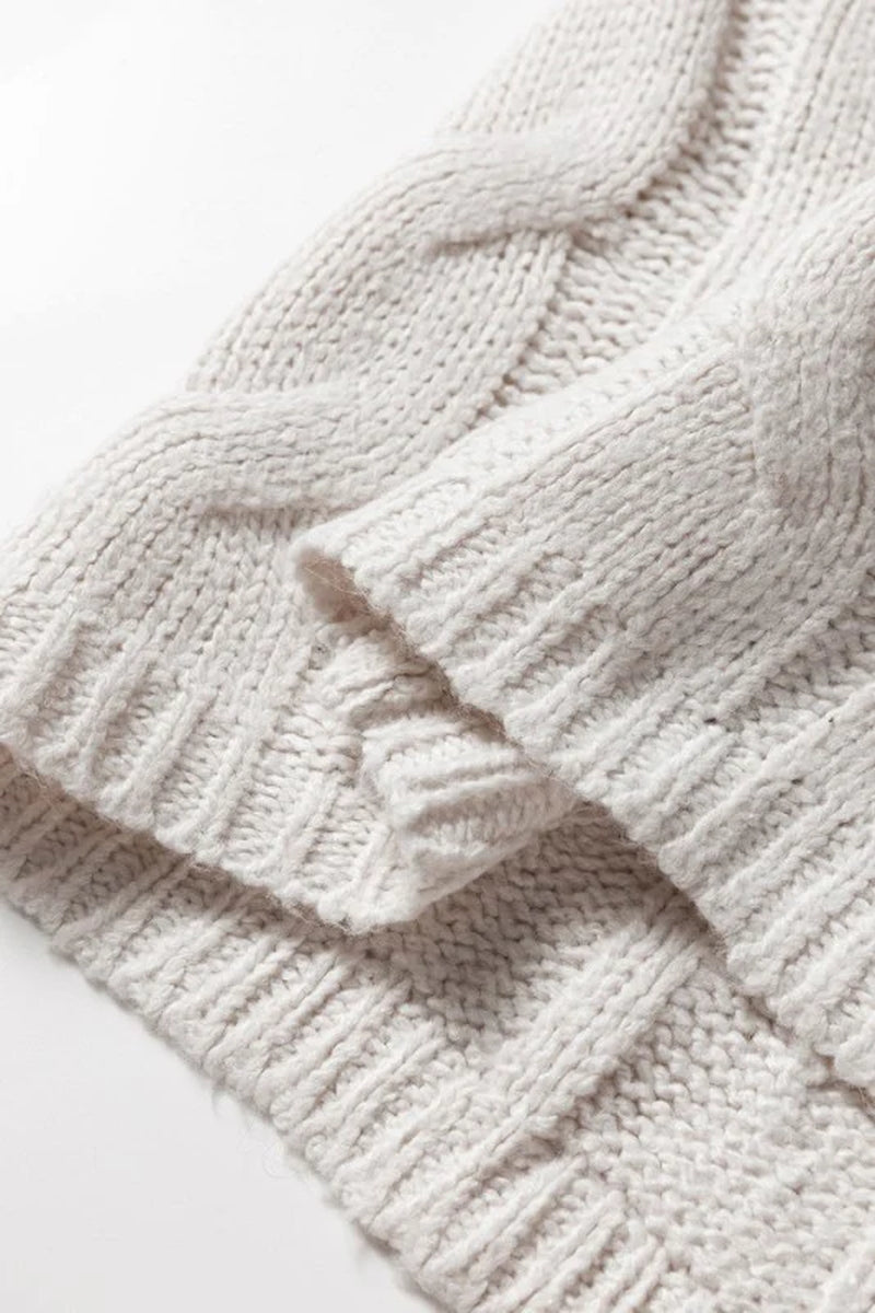 Colorblock Cable Knit Sweater