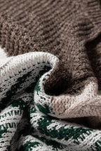 Colorblock Cable Knit Sweater