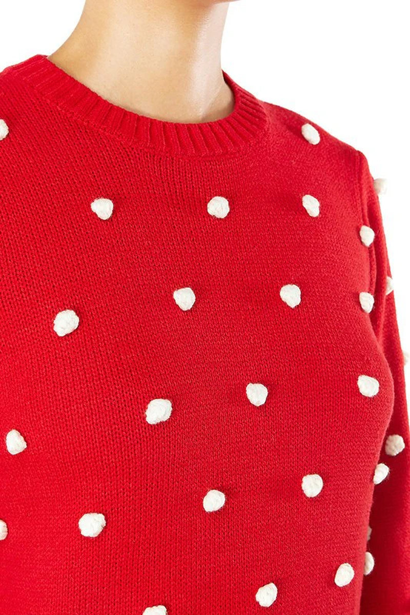 Pom Pom Crochet Sweater