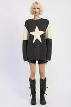 Star Print Oversized Sweater