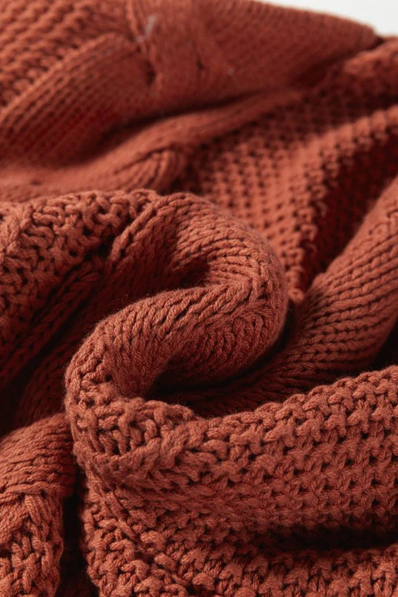 Textured Chunky Knit Long Sleeve Sweater