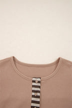 Waffle Stripe Henley Top